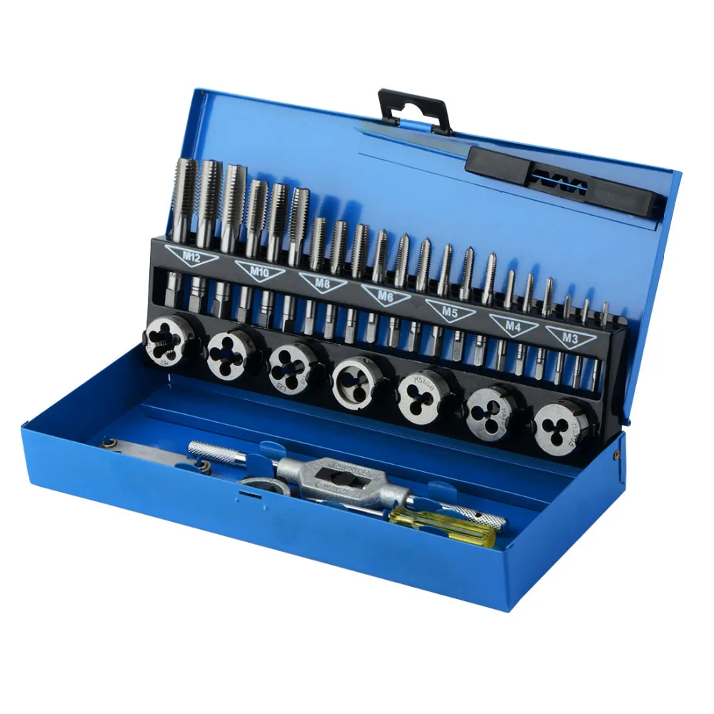 32pcs in 1 Metric Hand Tap Set Screw Thread Plugs Straight Taper Reamer Tools Adjustable Taps Dies Wrench For Car Repairing Tool
32pcs in 1 Metric Hand Tap Set Screw Thread Plugs Straight Taper Reamer Tools Adjustable Taps Dies Wrench For Car Repairing Tool