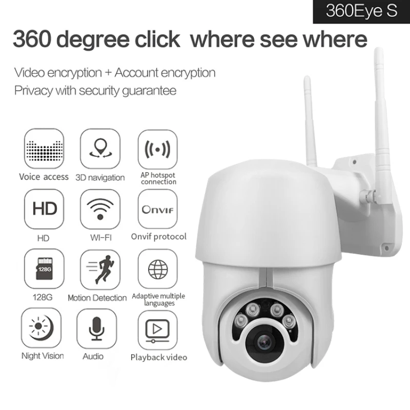 HD 1080P WIFI Wireless Camera Outdoor PTZ IP Camera 2MP CCTV Security Camera Human Detection Audio IR Outdoor Surveilance Camera
HD 1080P WIFI Wireless Camera Outdoor PTZ IP Camera 2MP CCTV Security Camera Human Detection Audio IR Outdoor Surveilance Camera