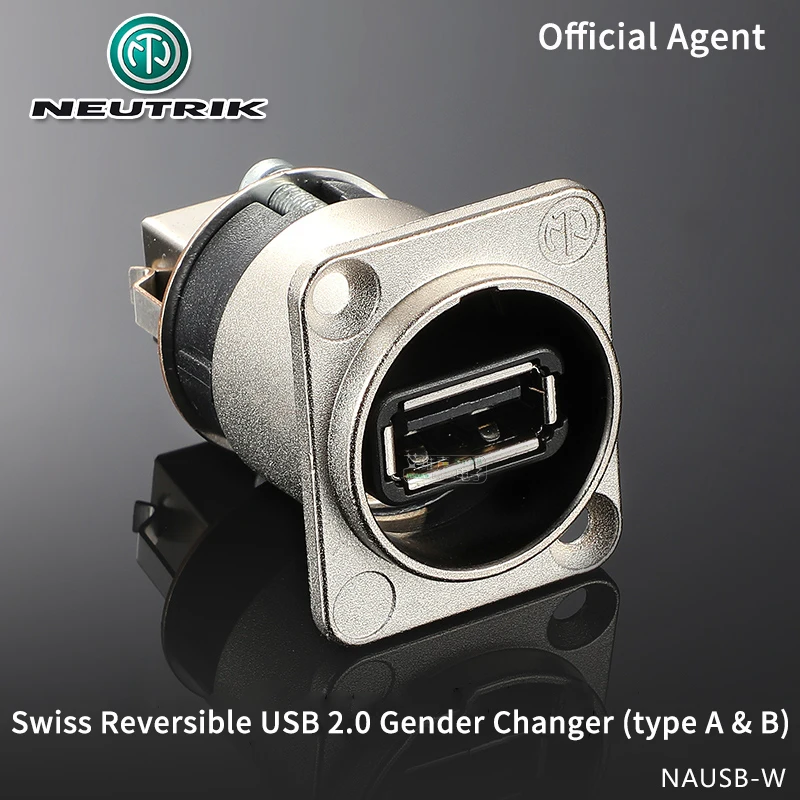 Neutrik Reversible USB 2.0 Gender Changer (Type A & B) NAUSB-W D-shape Housing Dock Multimedia Date Chassis Connector Adapter
Neutrik Reversible USB 2.0 Gender Changer (Type A & B) NAUSB-W D-shape Housing Dock Multimedia Date Chassis Connector Adapter
