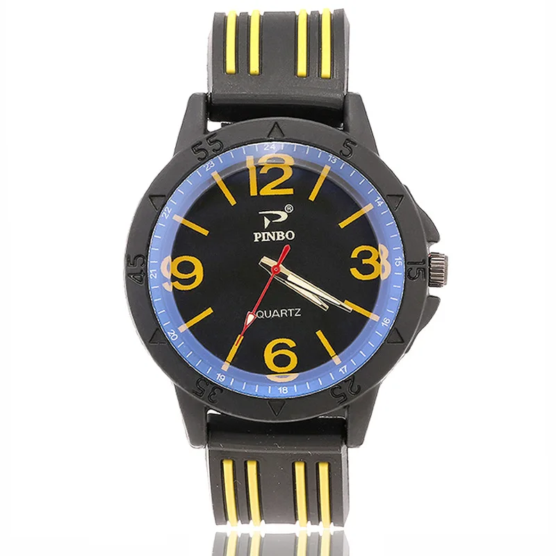 New Style Color Lines Silicone Band MEN'S Watch Large Watch Big with Numbers Measuring Red Seconds Black Shell Casual MEN'S Watc
New Style Color Lines Silicone Band MEN'S Watch Large Watch Big with Numbers Measuring Red Seconds Black Shell Casual MEN'S Watc