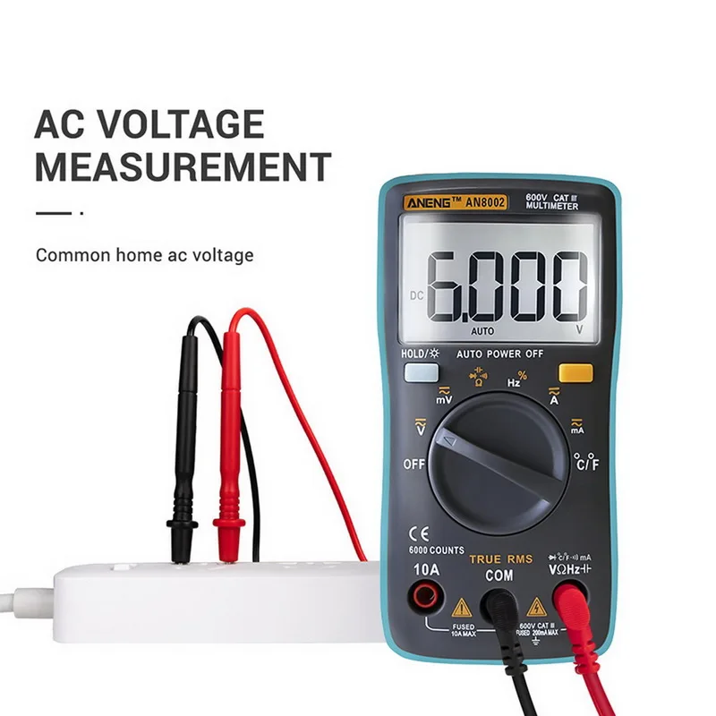 AN8002 Digital Multimeter Handheld AC/DC Voltage Meter Multitester Profesional Voltage Current Resistance Capacitance Tester
AN8002 Digital Multimeter Handheld AC/DC Voltage Meter Multitester Profesional Voltage Current Resistance Capacitance Tester