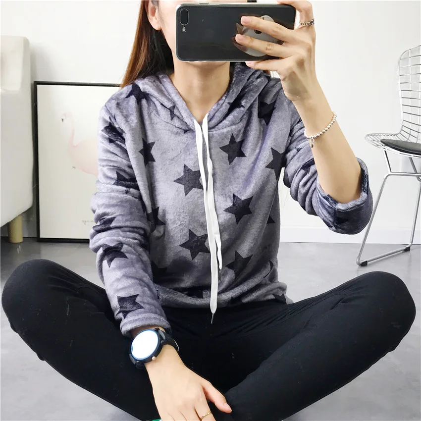 Ladies Spring Autumn Print Hooded Woman Sweatshirt Korean Style Casual Loose Pullover Hooded Print Female Sweatshirt
Ladies Spring Autumn Print Hooded Woman Sweatshirt Korean Style Casual Loose Pullover Hooded Print Female Sweatshirt