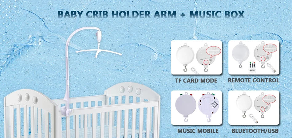 Baby Mobile Crib Holder Rattles Bracket Clockwork Music Box DIY Bed Bell Material Package Toy Pregnant Mom Handmade Toys Baby