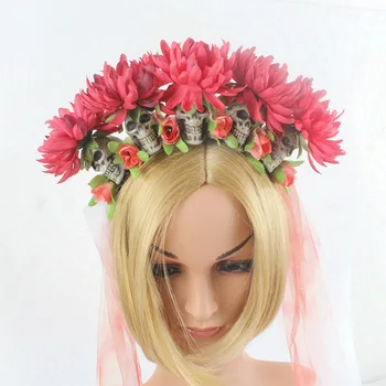 European Style Fabric chrysanthemum Flower Hairband Long Mesh Women Cosplay Theme Mask Party FEmale Skull Flower Headband
European Style Fabric chrysanthemum Flower Hairband Long Mesh Women Cosplay Theme Mask Party FEmale Skull Flower Headband