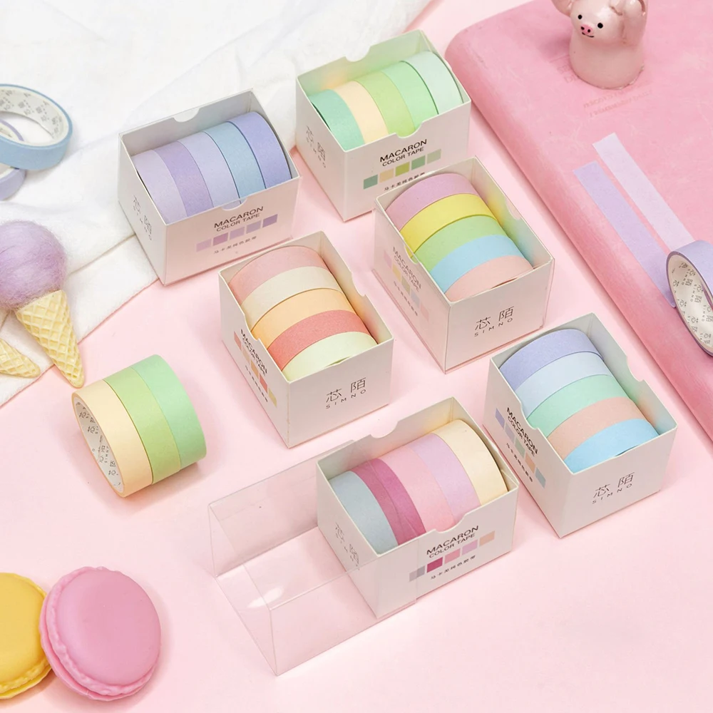 5pcs/box Cute Macaron Single Colorful Washi Tapes Diary DIY Handbook Decoration Masking Tapes Student Stationery
5pcs/box Cute Macaron Single Colorful Washi Tapes Diary DIY Handbook Decoration Masking Tapes Student Stationery
