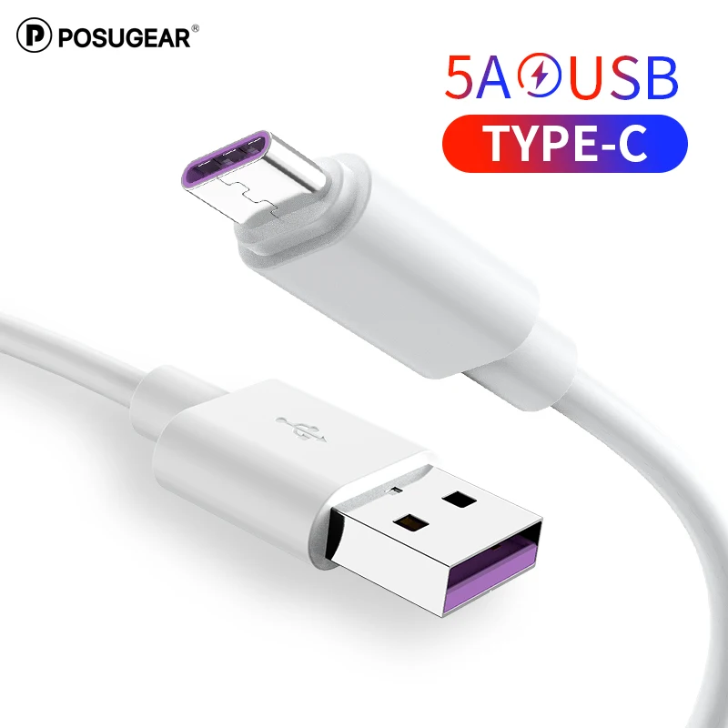 Posugear 5A USB Type C White Cable for Samsung S10 S9 Charge Cable USB C Quick Charge for Huawei P30 Android Charging Wire
Posugear 5A USB Type C White Cable for Samsung S10 S9 Charge Cable USB C Quick Charge for Huawei P30 Android Charging Wire