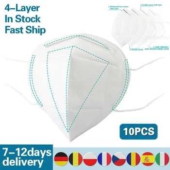 10pcs Disposable Mouth Face Mask 4-Ply Breathable Face Mask Breathable Masks Respirator Elastic Earloop Filter Mask
10pcs Disposable Mouth Face Mask 4-Ply Breathable Face Mask Breathable Masks Respirator Elastic Earloop Filter Mask