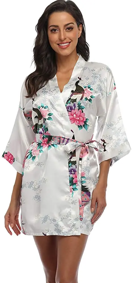2015 Silk Kimono Robe Bathrobe Women Satin Robe Robe Longue Femme For Women Night Sexy Robes Night Grow For Bridesmaid Summer 2015 Silk Kimono Robe Bathrobe Women Satin Robe Robe Longue Femme For Women Night Sexy Robes Night Grow For Bridesmaid Summer