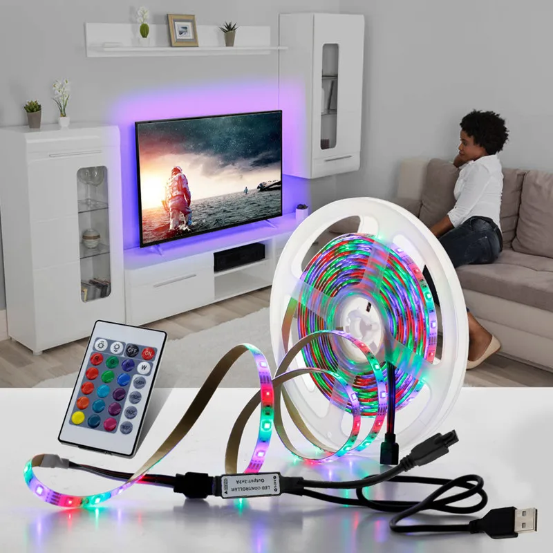 String Lights 5M RGB LED Strip 2835 5V USB LED Strip Light For TV Background Lighting Decoration Fairy Lights
String Lights 5M RGB LED Strip 2835 5V USB LED Strip Light For TV Background Lighting Decoration Fairy Lights