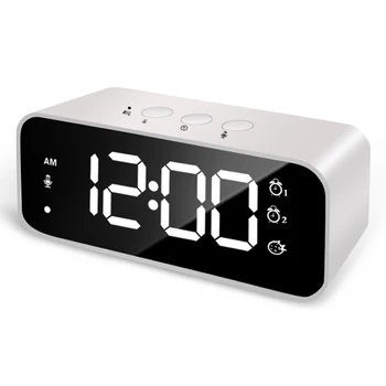 Rechargeable DIY Sound Recording LED Mirror Music Clock with Dual Alarms and Snooze Bedroom Decor Desk Table Phone Charger Clock
Rechargeable DIY Sound Recording LED Mirror Music Clock with Dual Alarms and Snooze Bedroom Decor Desk Table Phone Charger Clock