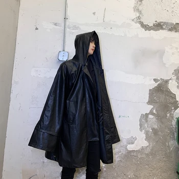 Men Leather Jacket Streetwear Fashion Loose Casual Hooded Trench Coat Male Women Hip Hop Gothic Windbreaker Cloak Coat Outerwear
Men Leather Jacket Streetwear Fashion Loose Casual Hooded Trench Coat Male Women Hip Hop Gothic Windbreaker Cloak Coat Outerwear