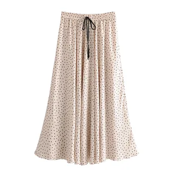 Stylish Dot Print Pleated Skirt Drawstring Tie Elastic Waist Ladies Casual Mid Calf Skirts Faldas Mujer
Stylish Dot Print Pleated Skirt Drawstring Tie Elastic Waist Ladies Casual Mid Calf Skirts Faldas Mujer