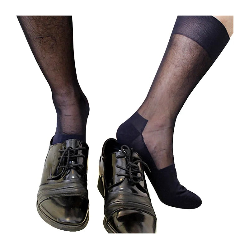 Мужские тонкие прозрачные шелковые носки однотонные мужские деловые TNT