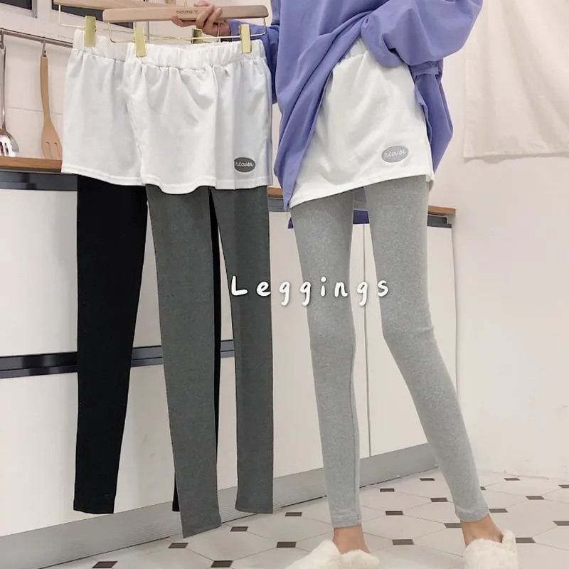 High Waist Leggings for Women Letter Embroidery Fake Two Pieces Women's Leggins Gray Black Leggings Women Culottes Woman Clothes
High Waist Leggings for Women Letter Embroidery Fake Two Pieces Women's Leggins Gray Black Leggings Women Culottes Woman Clothes