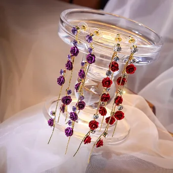 2020 New fashion fresh sweet flowers Drop Earrings Women senior long tassel shiny crystal elegant temperament earrings Jewelry
2020 New fashion fresh sweet flowers Drop Earrings Women senior long tassel shiny crystal elegant temperament earrings Jewelry