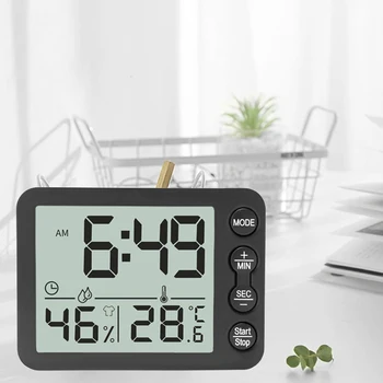 LCD Digital Temperature Humidity Meter Multi-function Home Indoor Outdoor hygrometer thermometer Weather Station with Clock
LCD Digital Temperature Humidity Meter Multi-function Home Indoor Outdoor hygrometer thermometer Weather Station with Clock
