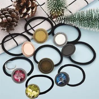 5pcs Hair Band Setting Cabochon Base Holder with Elastic Band Rope Hairpin for DIY Jewelry Making Findings Accessories 20/25mm 
5pcs Hair Band Setting Cabochon Base Holder with Elastic Band Rope Hairpin for DIY Jewelry Making Findings Accessories 20/25mm