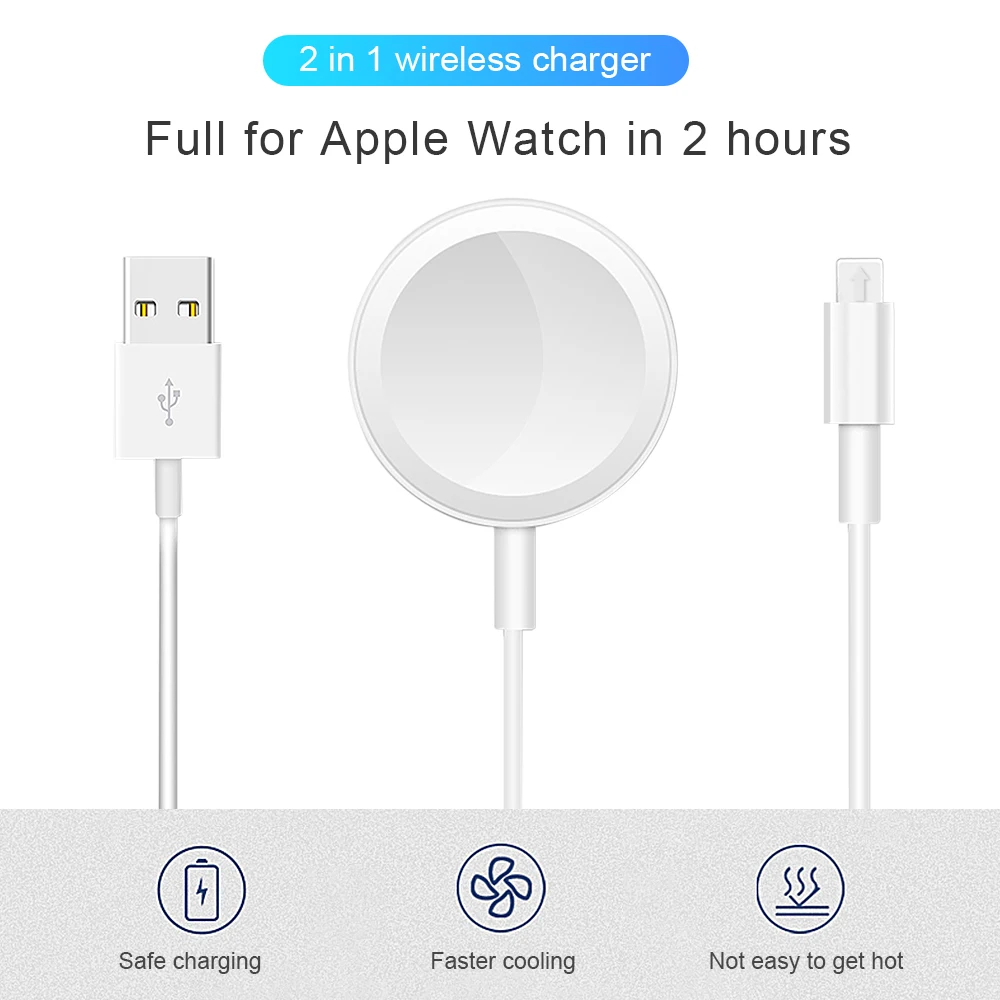 Magnetic Wireless Charger For Apple Watch Series 1 2 3 4 5 USB Charging Phone Cable 2 in 1 for iPhone 11 Pro Max X R 6 7 8 Plus
Magnetic Wireless Charger For Apple Watch Series 1 2 3 4 5 USB Charging Phone Cable 2 in 1 for iPhone 11 Pro Max X R 6 7 8 Plus