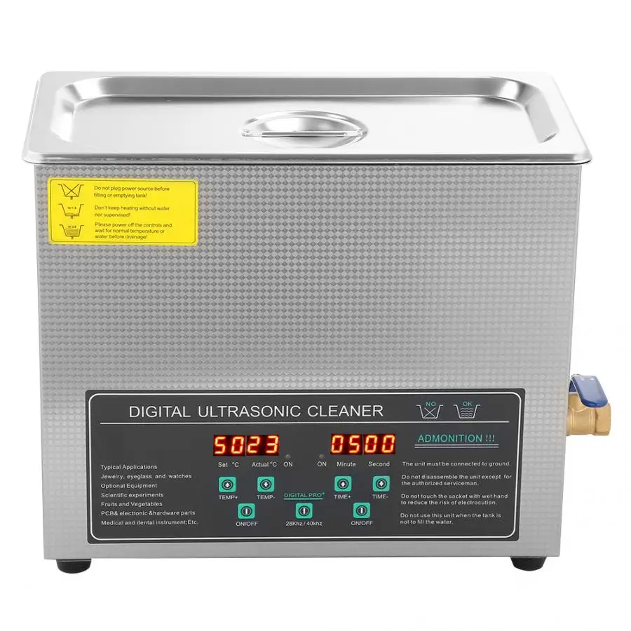 House Cleaning Tools 6L Double-frequency Digital Stainless Steel Ultrasonic Cleaner Cleaning Machine EU Plug 220V Car Cleaning
House Cleaning Tools 6L Double-frequency Digital Stainless Steel Ultrasonic Cleaner Cleaning Machine EU Plug 220V Car Cleaning