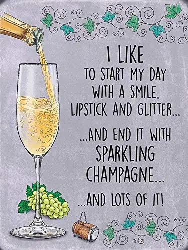 End The Day with Sparkling Champagne 8x12 Inch Metal Tin Wall Decor Home Bar Tin Sign Decor
End The Day with Sparkling Champagne 8x12 Inch Metal Tin Wall Decor Home Bar Tin Sign Decor
