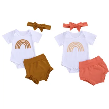0-18M Toddler Baby Summer Cotton Clothes Newborn Infant Baby Boys Girls Rainbow Print Rompers+High Waist Shorts+Headband Outfits
0-18M Toddler Baby Summer Cotton Clothes Newborn Infant Baby Boys Girls Rainbow Print Rompers+High Waist Shorts+Headband Outfits