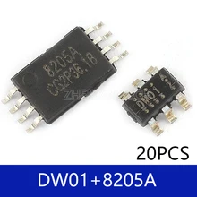 

20PCS/LOT ( DW01+ 8205A Each 10pcs) FS8205A FS8205 DW01 DW01A Combination MSOP-8 SOT23-6 Battery Protection Chip