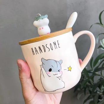Creative Cartoon Cup Hamster with Lid with Spoon Coloured Glaze Ceramic Cup Cute Men and Women Coffee Milk Glass Large Mug
Creative Cartoon Cup Hamster with Lid with Spoon Coloured Glaze Ceramic Cup Cute Men and Women Coffee Milk Glass Large Mug