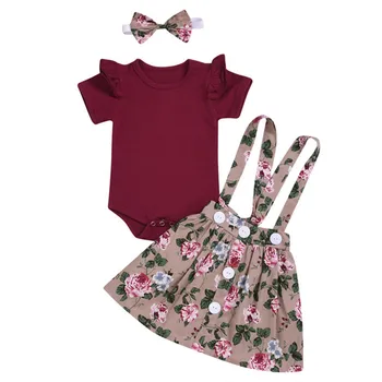 Girls Short-Sleeved Romper + Floral Suspender Skirt + Head Knot 3pcs Children's Clothing Summer Newborn Baby Girl Fashion Suit
Girls Short-Sleeved Romper + Floral Suspender Skirt + Head Knot 3pcs Children's Clothing Summer Newborn Baby Girl Fashion Suit