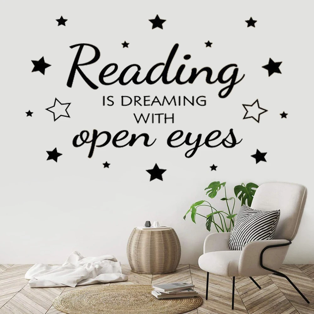 Reading Is Dreaming With Open Eyes Quotes Wall Stickers Reading Room Decor Vinyl Murals Home Wallpaper Bedroom Decals DX396
Reading Is Dreaming With Open Eyes Quotes Wall Stickers Reading Room Decor Vinyl Murals Home Wallpaper Bedroom Decals DX396