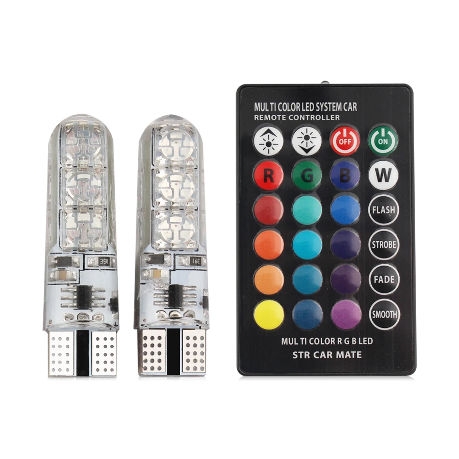 Светодиодная лампа 2 шт. RGB 12 В SMD 5050 для внутреннего освещения декоративные пульта