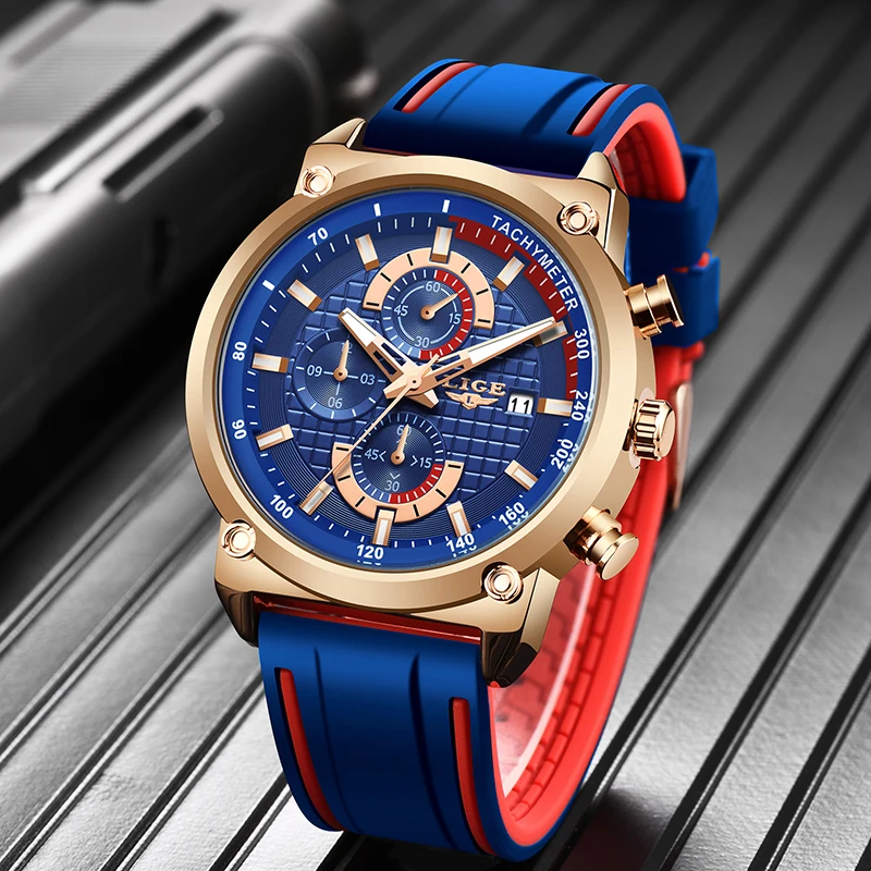 LIGE New Men's Watch Chronograph Analog Quartz Watch Date Creative Dial Blue Leather Strap Waterproof Wrists Watch Reloj Hombre
LIGE New Men's Watch Chronograph Analog Quartz Watch Date Creative Dial Blue Leather Strap Waterproof Wrists Watch Reloj Hombre