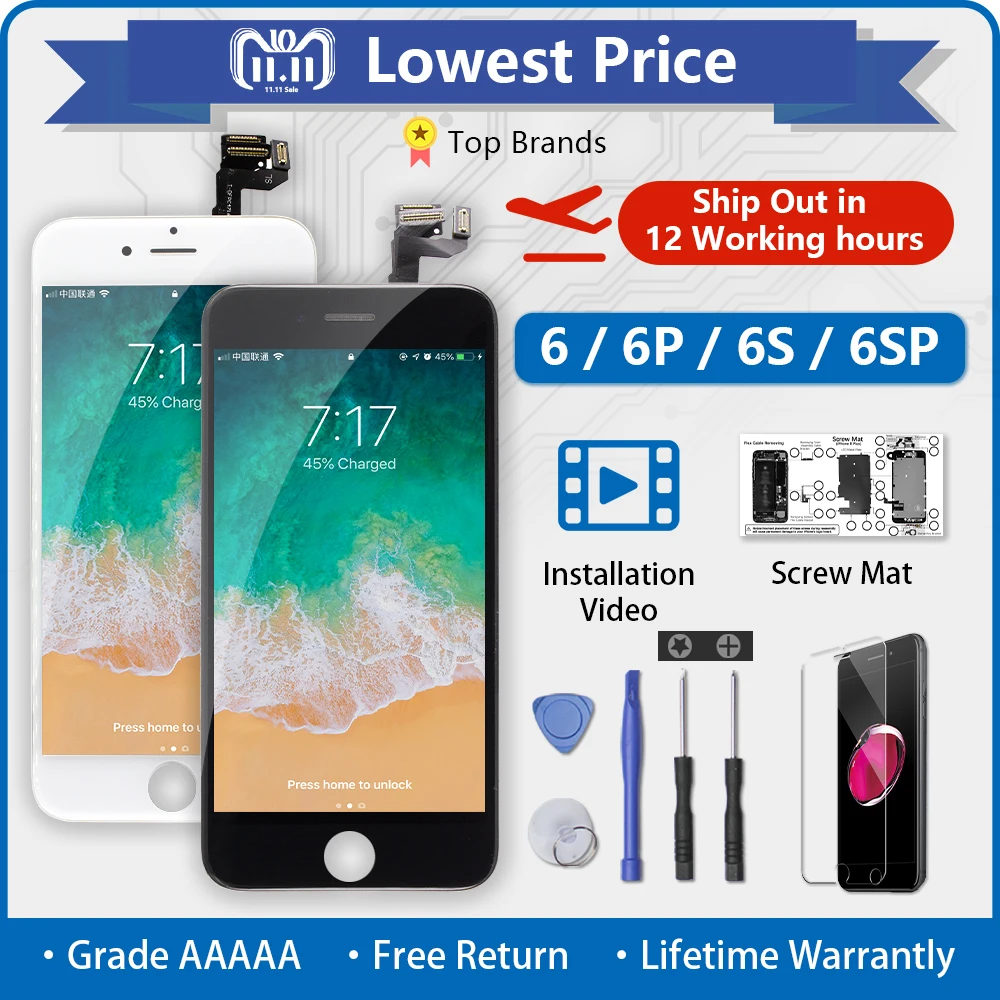 White/Black LCD Display Full Set For iPhone 6 7 Plus LCD and Digitizer Full Assembly For iPhone 8 Plus LCD Touch Screen Complete
White/Black LCD Display Full Set For iPhone 6 7 Plus LCD and Digitizer Full Assembly For iPhone 8 Plus LCD Touch Screen Complete