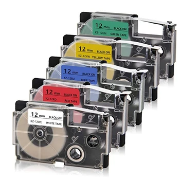 5 Pack 12mm Label Tape Label Maker Tape Compatible with KL1500 KL2000 KL7000 KL7200 KL-100 KL120 KL60 KL-750B Label Makers
5 Pack 12mm Label Tape Label Maker Tape Compatible with KL1500 KL2000 KL7000 KL7200 KL-100 KL120 KL60 KL-750B Label Makers