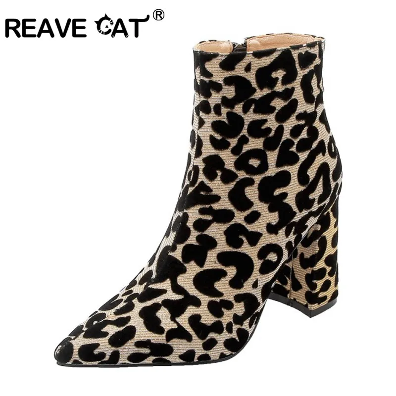 REAVE CAT Women ankle Boots leopard Color Shoes Woman zip Boots Sexy High Heels Ankle Boots female Shoes Booties warm fur shoes
REAVE CAT Women ankle Boots leopard Color Shoes Woman zip Boots Sexy High Heels Ankle Boots female Shoes Booties warm fur shoes