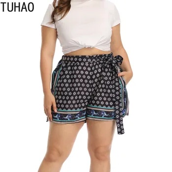TUHAO Female Ethnic Printed Short Pants Femme Summer Laced Up Loose Plus Size 4XL 3XL Woman Shorts Casual HC341 
TUHAO Female Ethnic Printed Short Pants Femme Summer Laced Up Loose Plus Size 4XL 3XL Woman Shorts Casual HC341