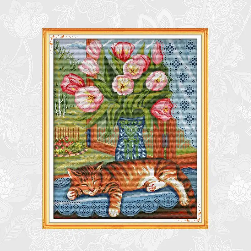 Joy sunday Cat on the windowsill Paintings Cross-stitch Printed Canvas DIY Handmade Embroidery Sets for Needlework Crafts
Joy sunday Cat on the windowsill Paintings Cross-stitch Printed Canvas DIY Handmade Embroidery Sets for Needlework Crafts