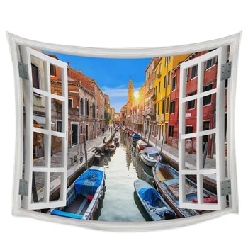 Window View Boat River House Building City Wall Tapestry Home Decoration Wall Hanging for Bedroom Living Room 
Window View Boat River House Building City Wall Tapestry Home Decoration Wall Hanging for Bedroom Living Room