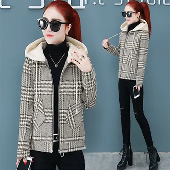 2019 Fashion New Autumn Winter Woolen Coat Women Jackets Plaid Thick Wool Windbreaker Coat Female Hooded Outerwear Girls N1159
2019 Fashion New Autumn Winter Woolen Coat Women Jackets Plaid Thick Wool Windbreaker Coat Female Hooded Outerwear Girls N1159