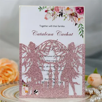 Glitter pink fairy butterfly laser cut party invitation suite custom invite layout multi colors 50 sets
Glitter pink fairy butterfly laser cut party invitation suite custom invite layout multi colors 50 sets