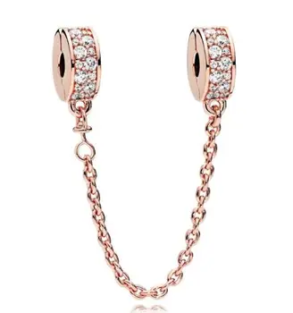 Original 925 Sterling Silver Rose Elegance With Crystal Safety Chain Charm Fit Pandora Women Bracelet & Necklace Jewelry
Original 925 Sterling Silver Rose Elegance With Crystal Safety Chain Charm Fit Pandora Women Bracelet & Necklace Jewelry
