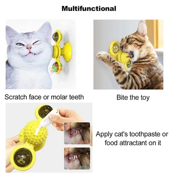 Windmill Cat Toy with Led Ball and Catnip Ball, Cat Turntable Teasing Interactive Toy
Windmill Cat Toy with Led Ball and Catnip Ball, Cat Turntable Teasing Interactive Toy