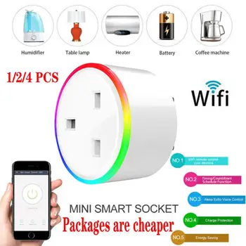 1/2/4 PCS UK Plug RGB Light Wireless WIFI Remote Smart Timer Plug Voice Control with eWeLink Amazon Alexa Google Power Socket
1/2/4 PCS UK Plug RGB Light Wireless WIFI Remote Smart Timer Plug Voice Control with eWeLink Amazon Alexa Google Power Socket