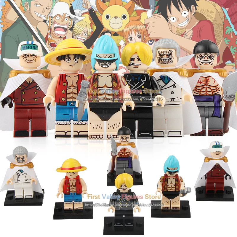 One Piece Anime Building Blocks Luffy Sanji Roronoa Zoro Franky Edward Action Figure Bricks Toys for Children KT1008
One Piece Anime Building Blocks Luffy Sanji Roronoa Zoro Franky Edward Action Figure Bricks Toys for Children KT1008