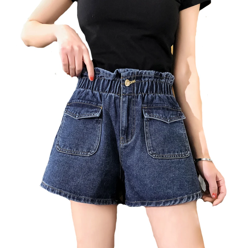 S-5XL Denim Shorts Large Size Female Summer Jeans Korean Women Dark Blue High Waist Denim Shorts Pockets Plus Size
S-5XL Denim Shorts Large Size Female Summer Jeans Korean Women Dark Blue High Waist Denim Shorts Pockets Plus Size