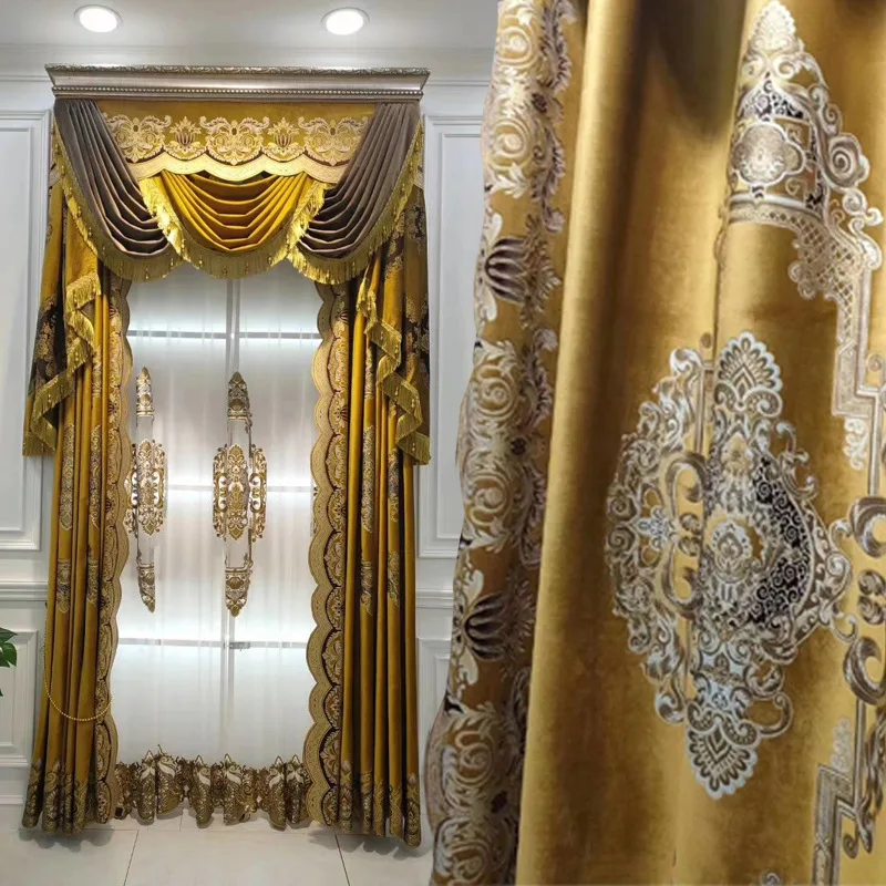 European living room empty embroidered flannel curtains High-grade embroidered balcony French window screen curtains
European living room empty embroidered flannel curtains High-grade embroidered balcony French window screen curtains