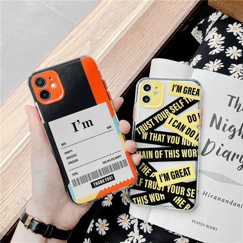 Transparent Letter Label Phone Case For iPhone 11 11Pro Max SE 2020 X XR XS Max 8 7 Plus Silicone Case Shockproof Back Cover
Transparent Letter Label Phone Case For iPhone 11 11Pro Max SE 2020 X XR XS Max 8 7 Plus Silicone Case Shockproof Back Cover