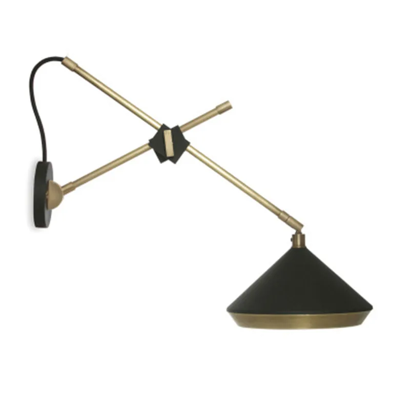 Nordic post modern iron swing arm wall lamp bedroom study corridor wall lamp 
Nordic post modern iron swing arm wall lamp bedroom study corridor wall lamp