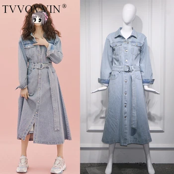 TVVOVVIN 2020 NEW DENIM Sashes Women's Patchwork Dress Casual Button Personality Pocket Loose Streetwear Long-sleeve A081
TVVOVVIN 2020 NEW DENIM Sashes Women's Patchwork Dress Casual Button Personality Pocket Loose Streetwear Long-sleeve A081