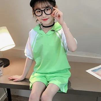 Kids Summer Clothing Sets Teenage Girls Sport Suits Children 2 Pcs Hooded Patchwork Sweatshirts & Short Pants Set Girls Outfits
Kids Summer Clothing Sets Teenage Girls Sport Suits Children 2 Pcs Hooded Patchwork Sweatshirts & Short Pants Set Girls Outfits