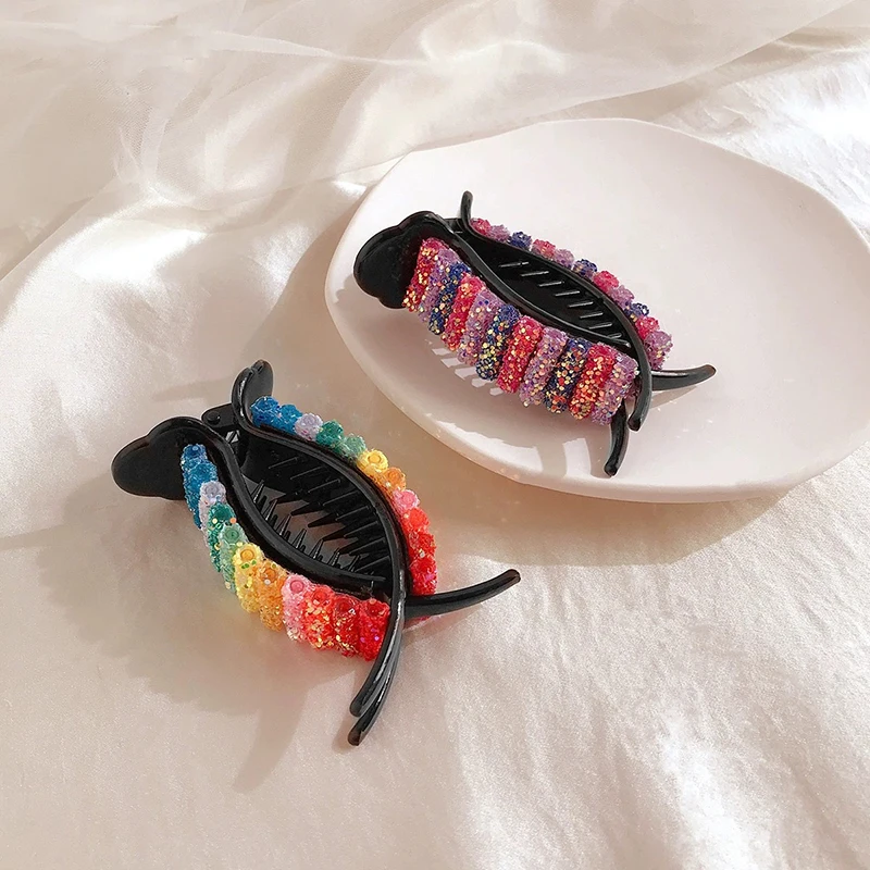 Fashion Rainbow Hair Claws For Women Headwear Rhinestone Hairpin Hair Holder Clip Headdress Sweet Girls Hair Accessories
Fashion Rainbow Hair Claws For Women Headwear Rhinestone Hairpin Hair Holder Clip Headdress Sweet Girls Hair Accessories